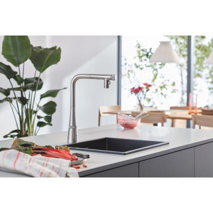GROHE 31653AP0 - Virtuvinė plautuvė K700U 457 × 406 mm akmuo/juoda