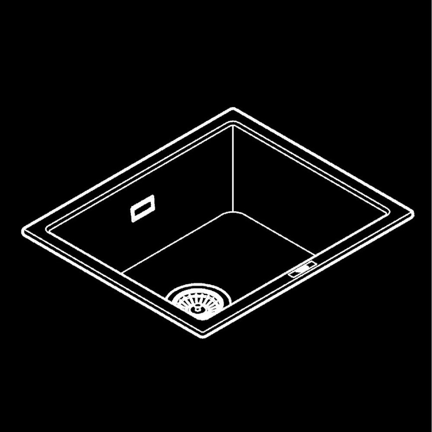 GROHE 31654AP0 - Plautuvė K700U 533 × 457 mm juodas granitas/juoda