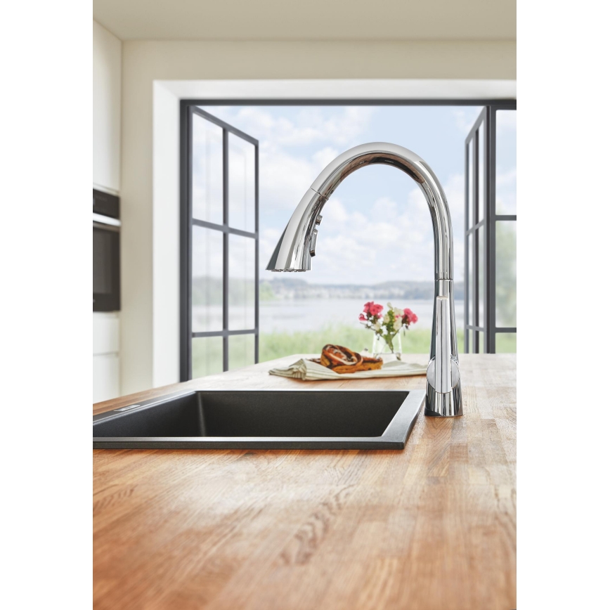 GROHE 31654AP0 - Plautuvė K700U 533 × 457 mm juodas granitas/juoda