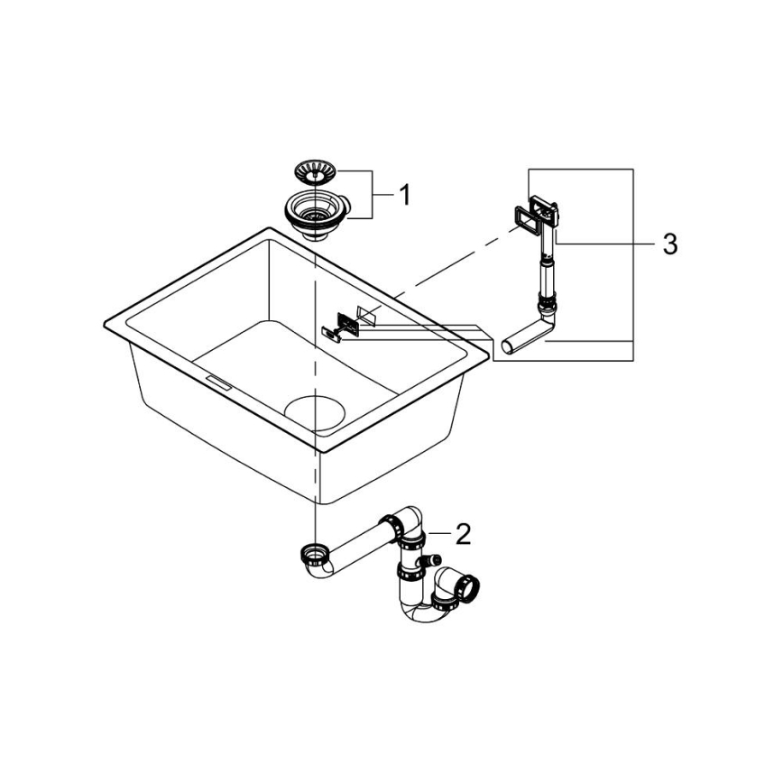 GROHE 31655AP0 - Kompozitinė plautuvė K700U 610 × 460 mm juoda