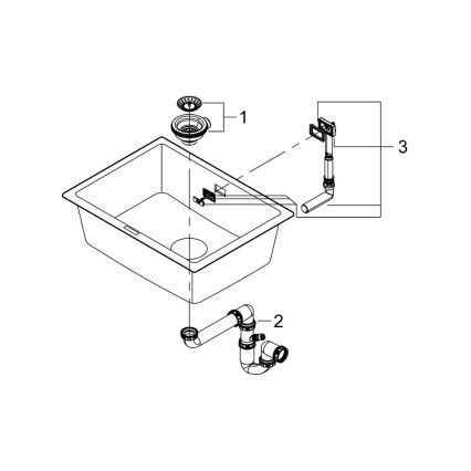 GROHE 31655AP0 - Plautuvė K700U 610 × 460 mm juodas akmuo/juoda