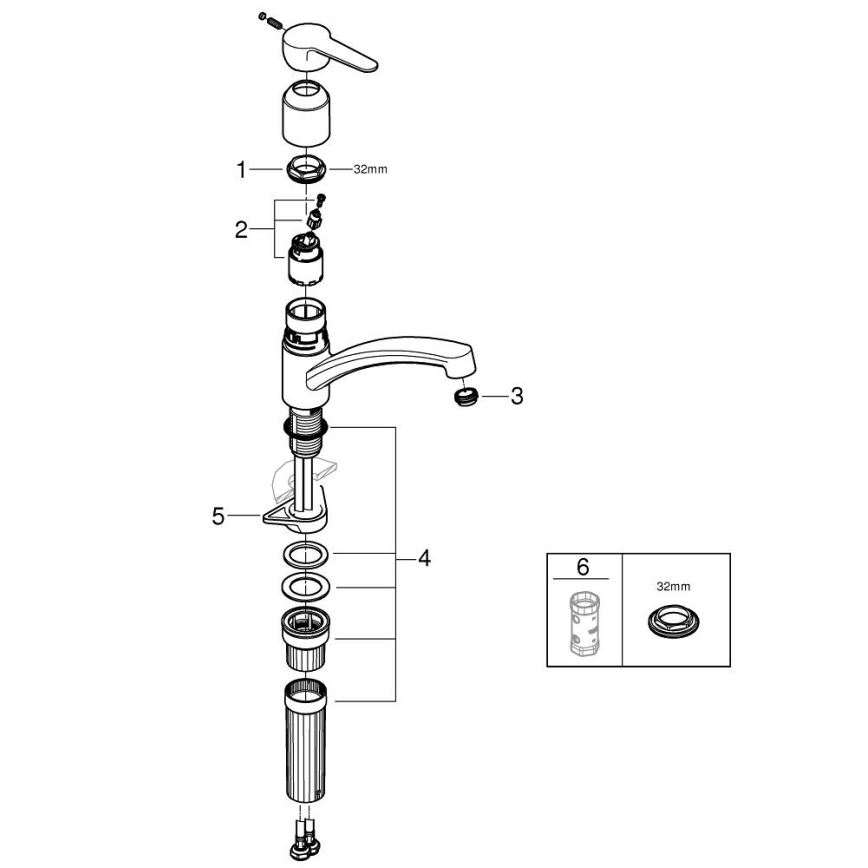 GROHE 31685000 - STARTECO virtuvinis maišytuvas, blizgus chromas