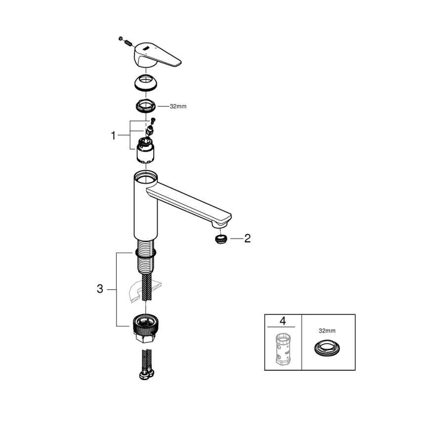 GROHE 31693000 - Virtuvinis maišytuvas BAUEDGE 193 mm blizgus chromas