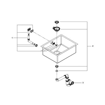 GROHE 31726SD0 - virtuvinė kriauklė K700 550 × 450 mm, iš nerūdijančio plieno