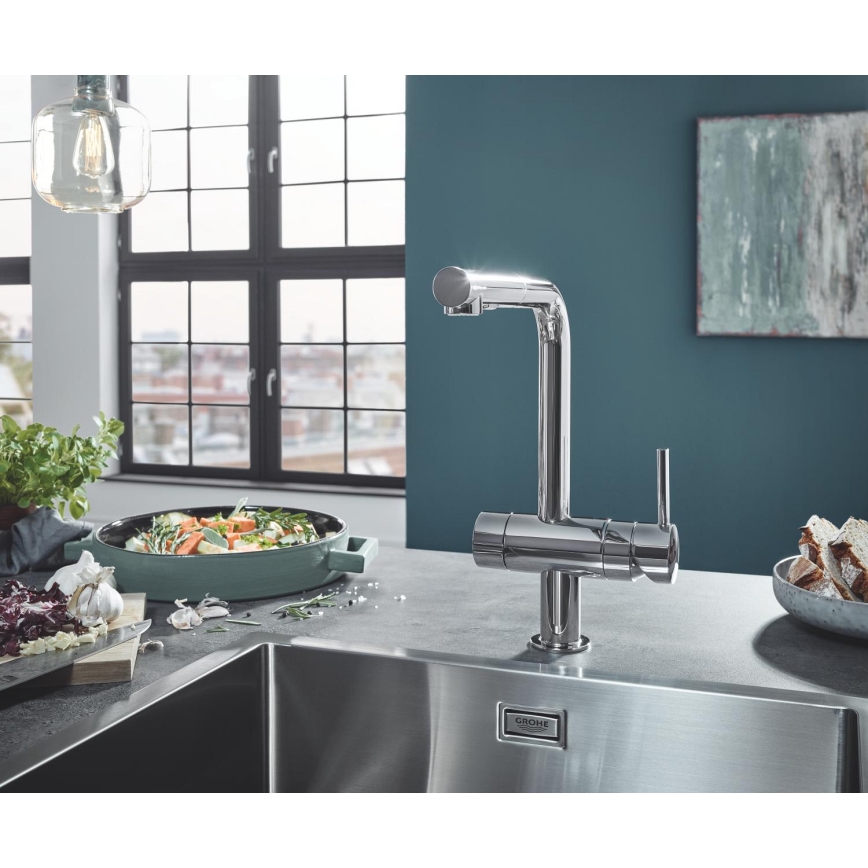 GROHE 31726SD0 - virtuvinė kriauklė K700 550 × 450 mm, iš nerūdijančio plieno