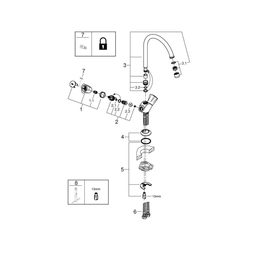 GROHE 31831001 - Plautuvės maišytuvas COSTA L, blizgus chromas