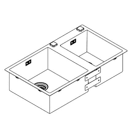 GROHE 31855SD0 - Virtuvinė kriauklė K700 860 × 500 mm, nerūdijančio plieno