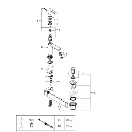 GROHE 32109GL1 - Praustuvo maišytuvas LINEARE auksinis