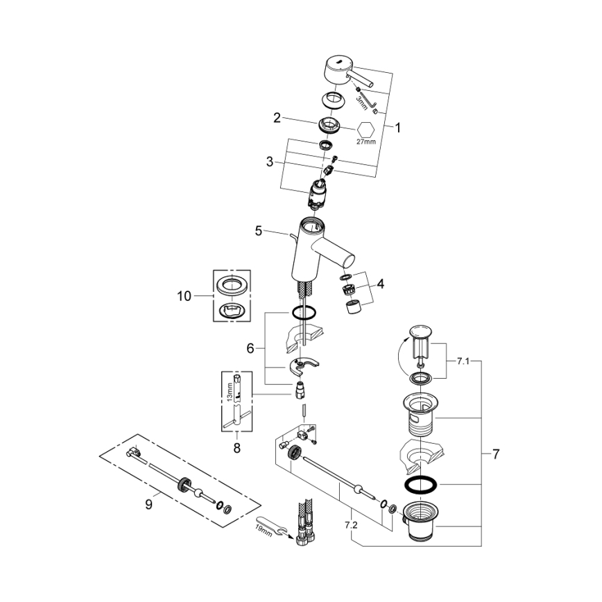 GROHE 32204001 - Praustuvo maišytuvas CONCETTO DN 15 blizgus chromas