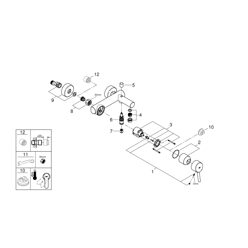 GROHE 32211001 - Vonios maišytuvas CONCETTO DN 15, blizgus chromas