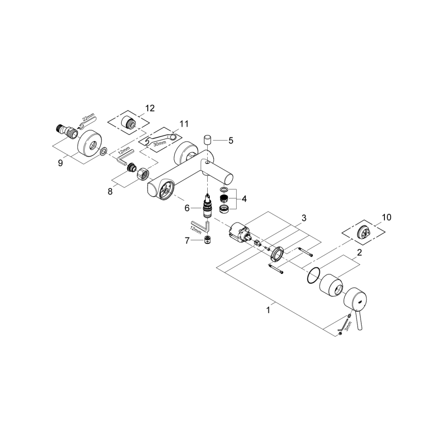 GROHE 32211001 - Vonios maišytuvas CONCETTO DN 15, blizgus chromas