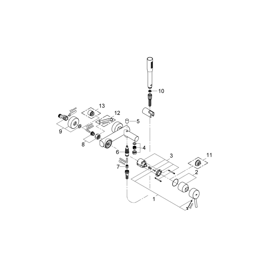 GROHE 32212001 - Vonios rinkinys su maišytuvu CONCETTO, blizgus chromas