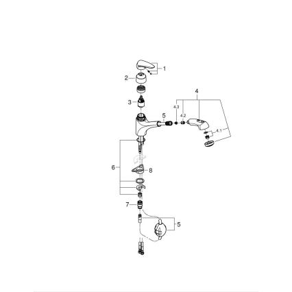 GROHE 32257001 - Virtuvinis maišytuvas EURODISC, blizgus chromas