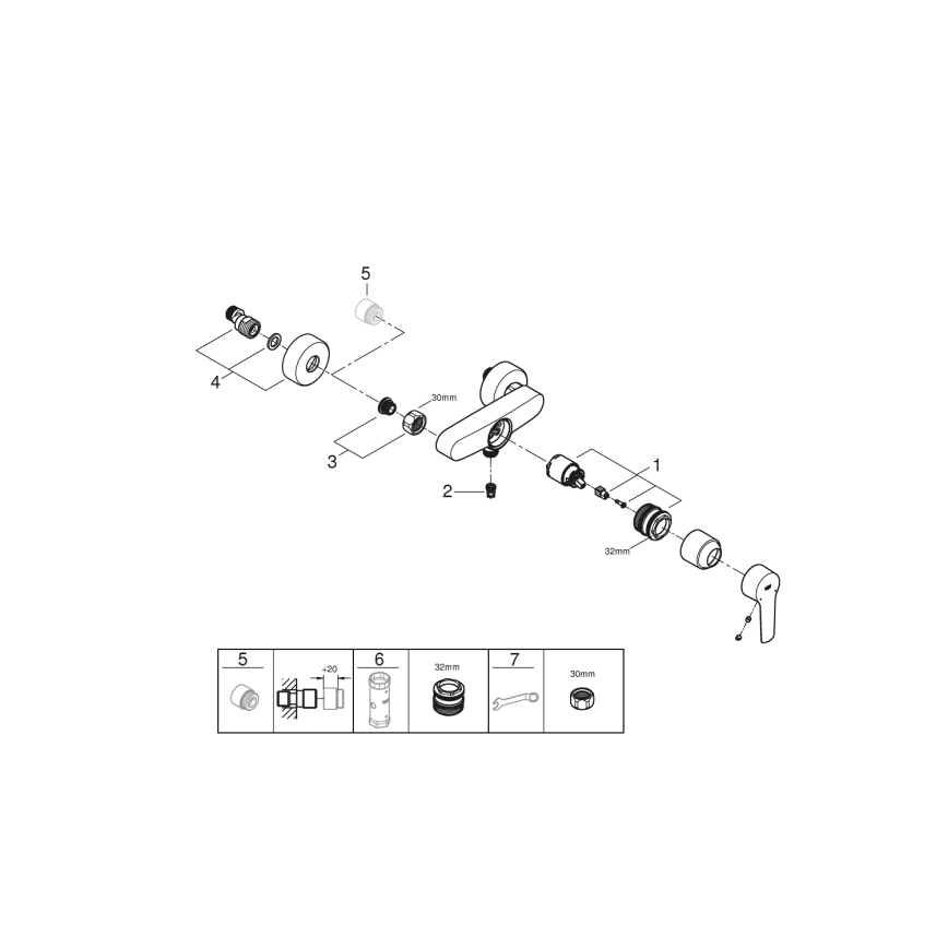 GROHE 322792432 - dušo maišytuvas START DN 15 juodas