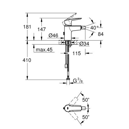 GROHE 32281002 - Bidė maišytuvas START S blizgus chromas