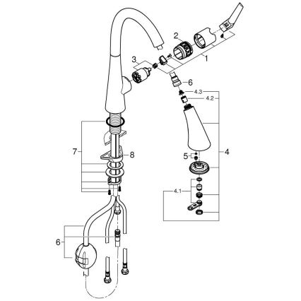 GROHE 32294002 - Kriauklės maišytuvas ZEDRA, 401 mm, blizgus chromas