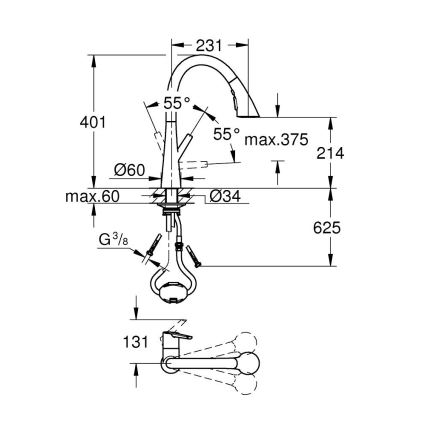 GROHE 32294DC2 - virtuvinis maišytuvas ZEDRA, nerūdijančio plieno