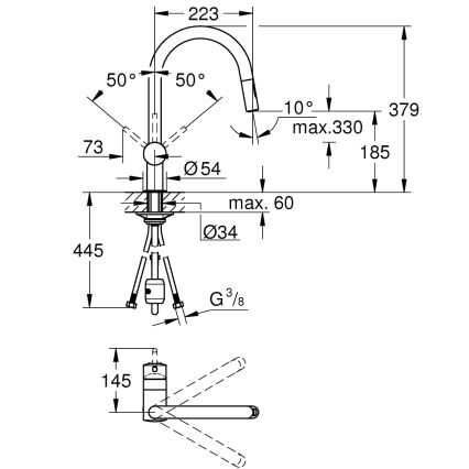 GROHE 32321002 - Virtuvinis maišytuvas A blizgus chromas