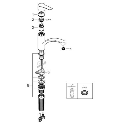 GROHE 324412432 - Virtuvės maišytuvas START 184 mm juodas