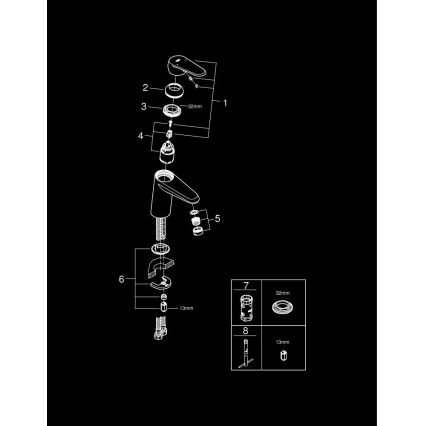 GROHE 3246920E - praustuvo maišytuvas EURODISC COSMOPOLITAN, dydis S, chromas