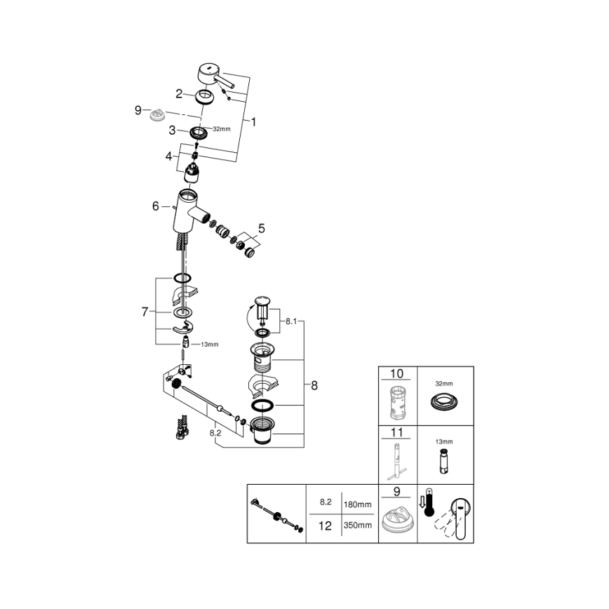 GROHE 32558000 - FEEL bidė maišytuvas DN 15 blizgus chromas