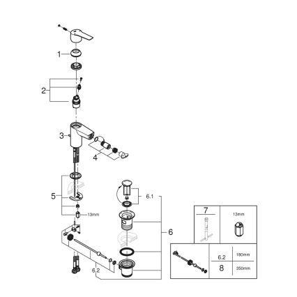 GROHE 32560002 - Bidetinis maišytuvas START, S dydis, blizgus chromas