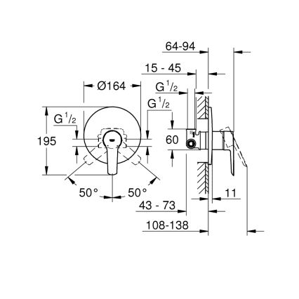 GROHE 32590002 - dušo maišytuvas START, blizgus chromas