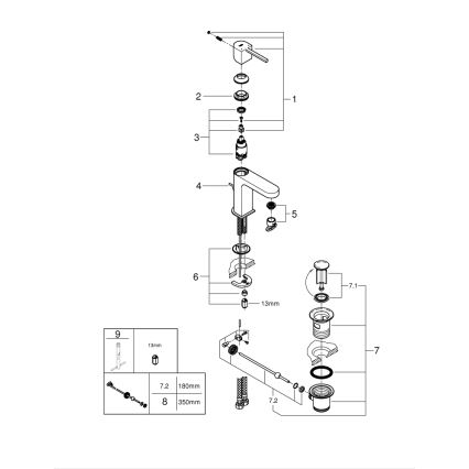 GROHE 32612003 - Praustuvo maišytuvas PLUS, S dydis, blizgus chromas