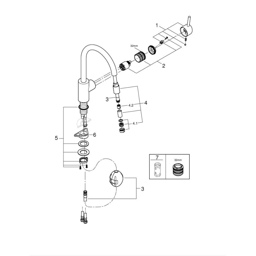 GROHE 32663003 - Virtuvinis maišytuvas CONCETTO 360 mm blizgus chromas