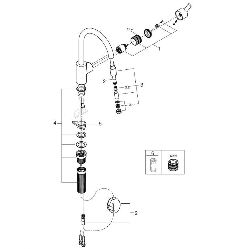 GROHE 32671002 - Virtuvinis maišytuvas FEEL, blizgus chromas