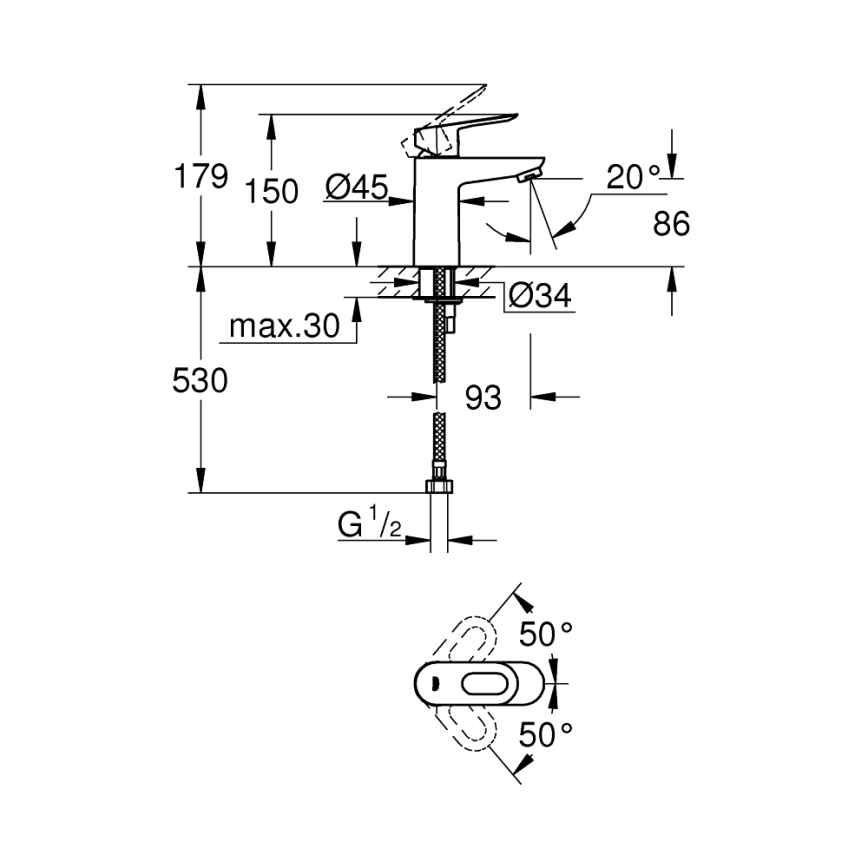 GROHE 32854000 - praustuvo maišytuvas BAULOOP blizgus chromas