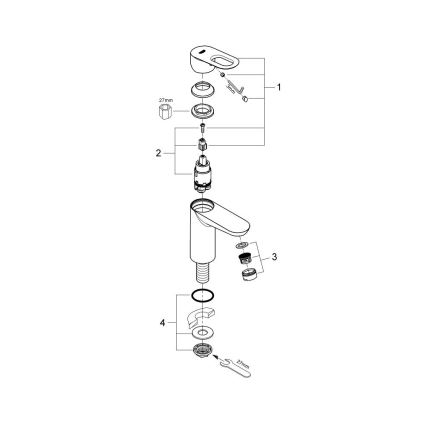 GROHE 32857000 - BAULOOP DN 15 stulpinis vožtuvas, blizgus chromas