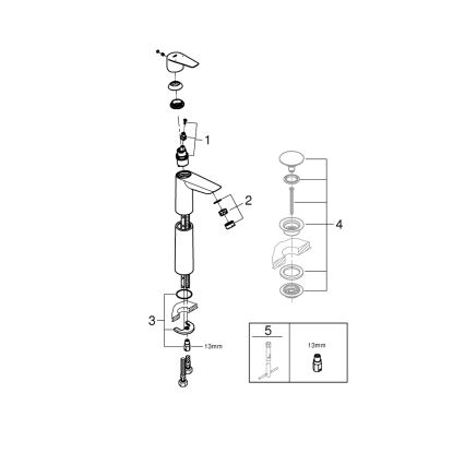 GROHE 32860001 - Praustuvo maišytuvas BAUEDGE 304 mm blizgus chromas
