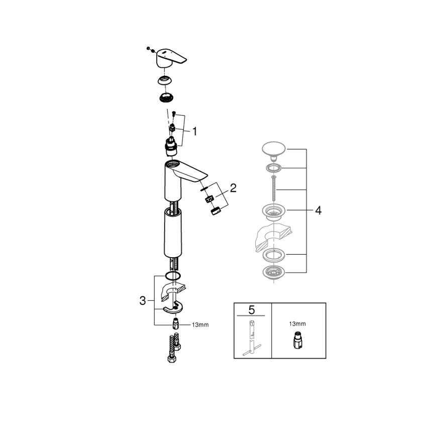 GROHE 32860001 - Praustuvo maišytuvas BAUEDGE 304 mm blizgus chromas