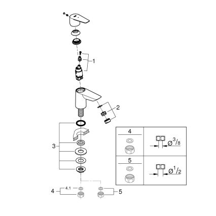 GROHE 32861001 - Maišytuvas BAUEDGE 131 mm blizgus chromas