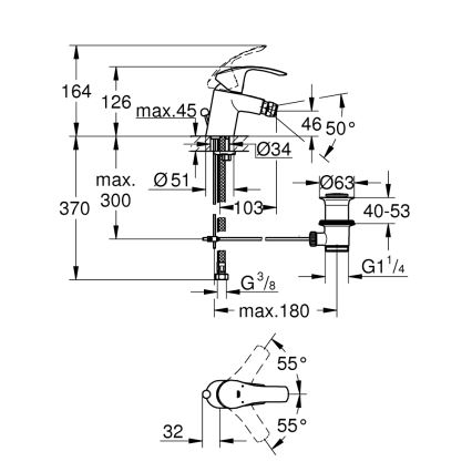 GROHE 32929002 - Bidė maišytuvas EUROSMART, dydis S, blizgus chromas