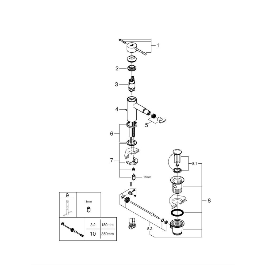 GROHE 32935DL1 - Bideto maišytuvas ESSENCE, S dydis, bronzinis