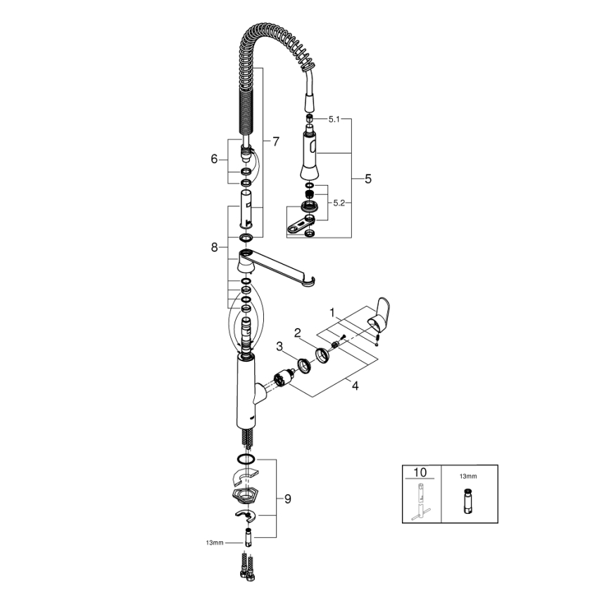 GROHE 32950000 - Maišytuvas kriauklei K7, blizgus chromas