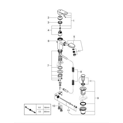 GROHE 33155002 - Praustuvo maišytuvas EUROPLUS DN 15 blizgus chromas