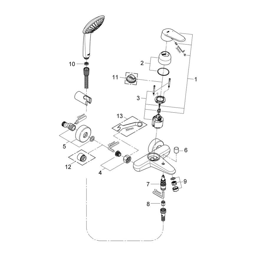 GROHE 33395002 - vonios maišytuvas EURODISC COSMOPOLITAN, blizgus chromas