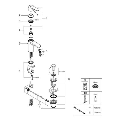 GROHE 3355220E - Praustuvo maišytuvas EUROSTYLE COSMOPOLITAN blizgus chromas