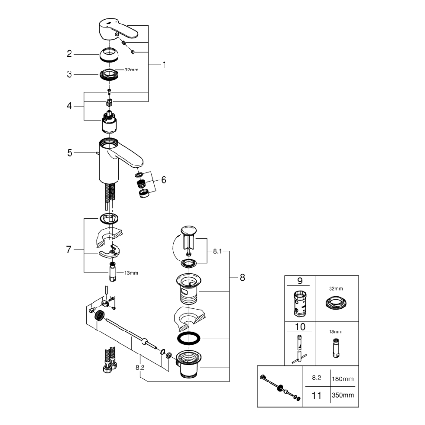 GROHE 3355220E - Praustuvo maišytuvas EUROSTYLE COSMOPOLITAN dydis S chromas