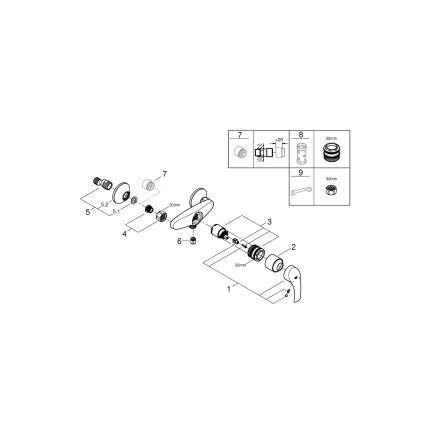 GROHE 33555002 - Dušo maišytuvas EUROSMART DN 15 blizgus chromas