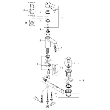 GROHE 33561002 - Praustuvo maišytuvas EUROSTYLE COSMOPOLITAN DN 15 blizgus chromas