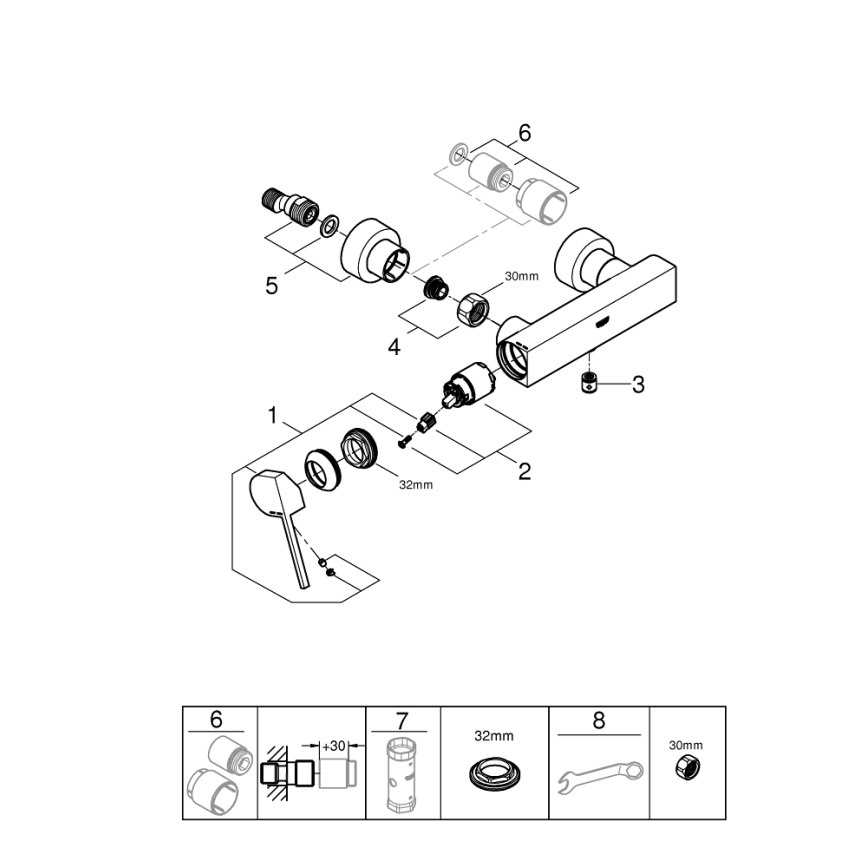 GROHE 33577003 – dušo maišytuvas PLUS DN 15, blizgus chromas