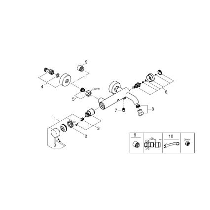 GROHE 33624DL1 - Vonios maišytuvas ESSENCE 193 mm bronzinis