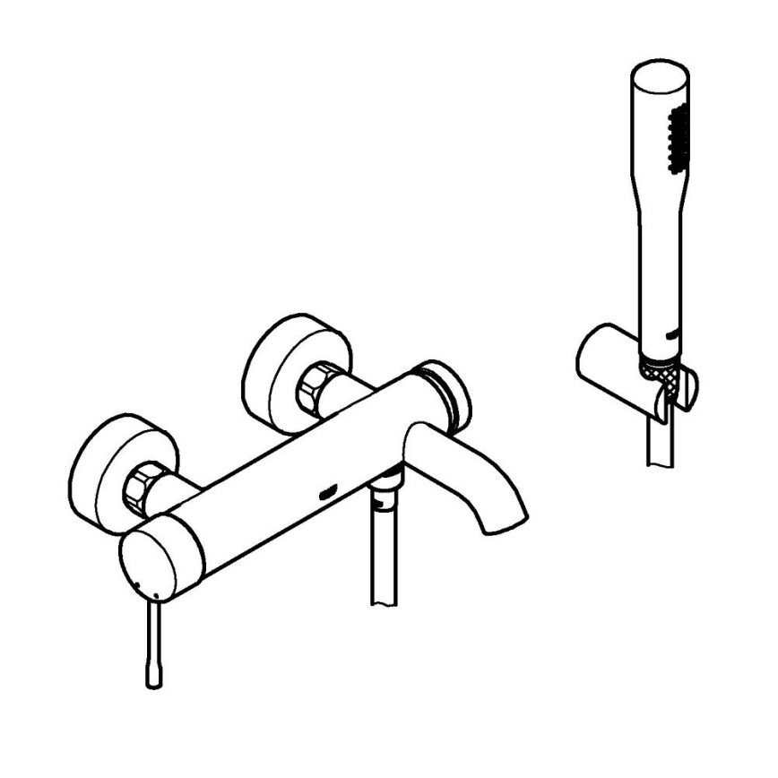 GROHE 33628001 - Vonios komplektas su ESSENCE maišytuvu DN 15, blizgus chromas