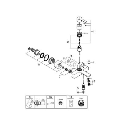 GROHE 33849001 - Vonios maišytuvas LINEARE DN 15 blizgus chromas