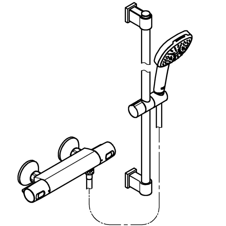 GROHE 34237003 - Termostatinis dušo maišytuvas PRECISION TREND 150 mm chromuotas
