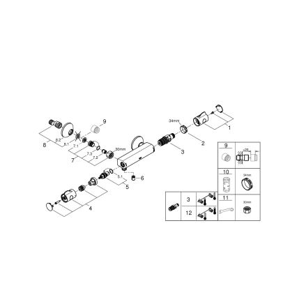 GROHE 34558000 - Termostatinis dušo maišytuvas GROHTHERM 800 DN 15 blizgus chromas